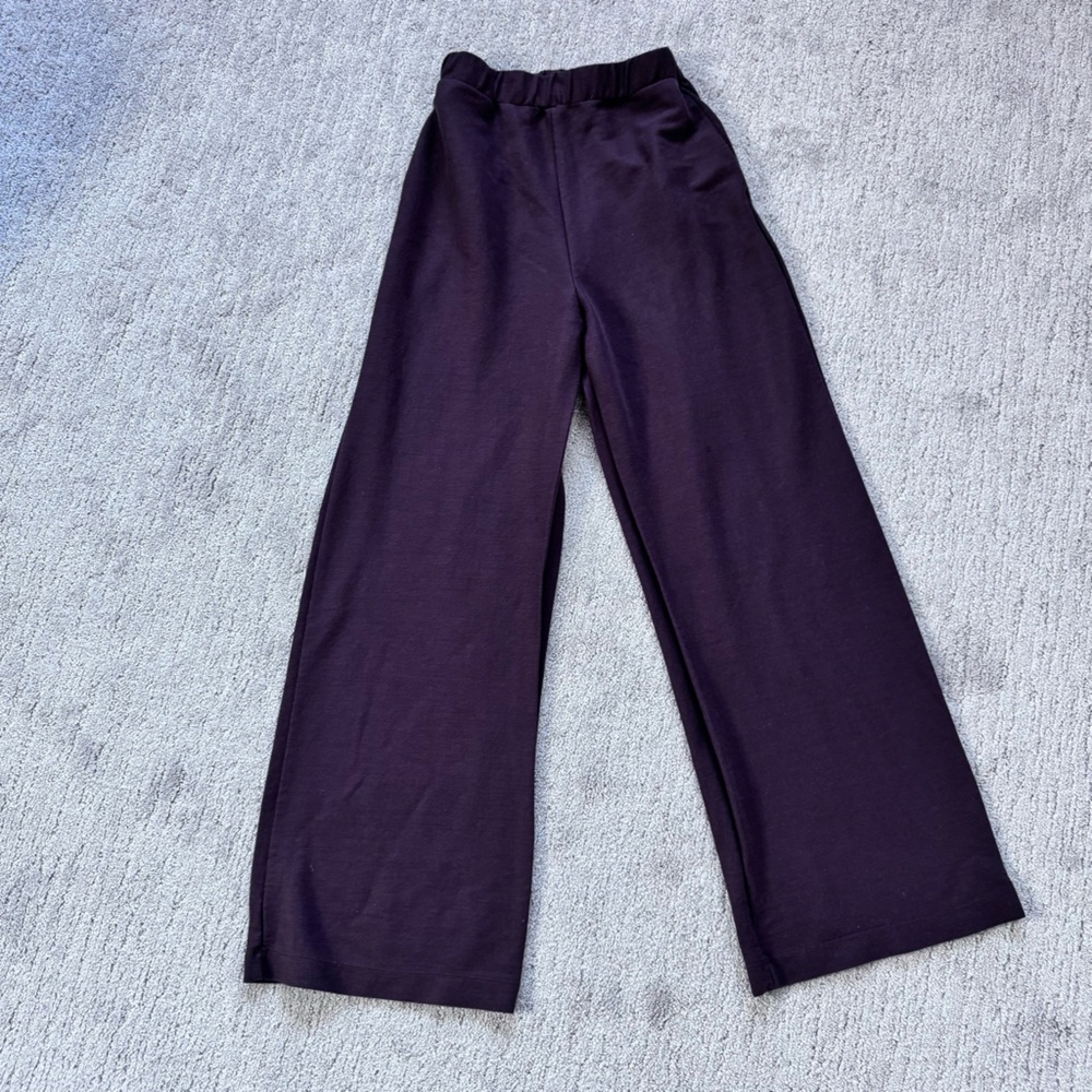 Zara Brown Wide Leg Pants Elastic Waist Pockets Pull On Size Small - Picture 7 of 11